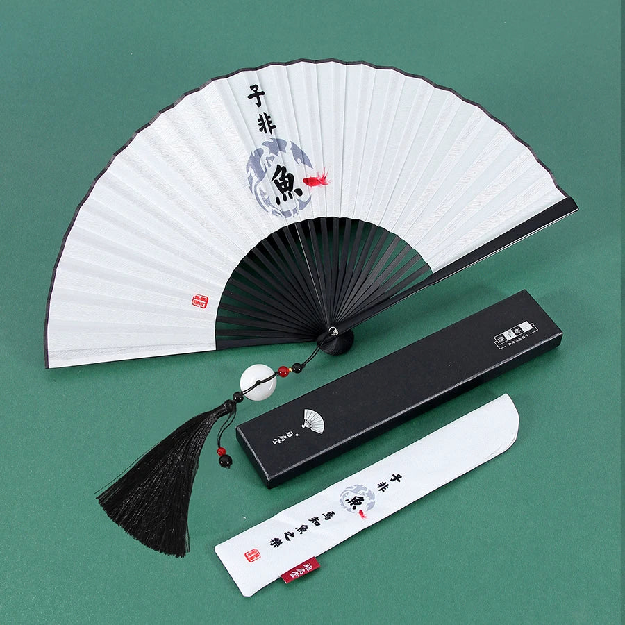 Ancient Folding Fan Black Dragon Fan Chinese Style Summer Hanfu Folding Fan Oasis Select 3 8 inches