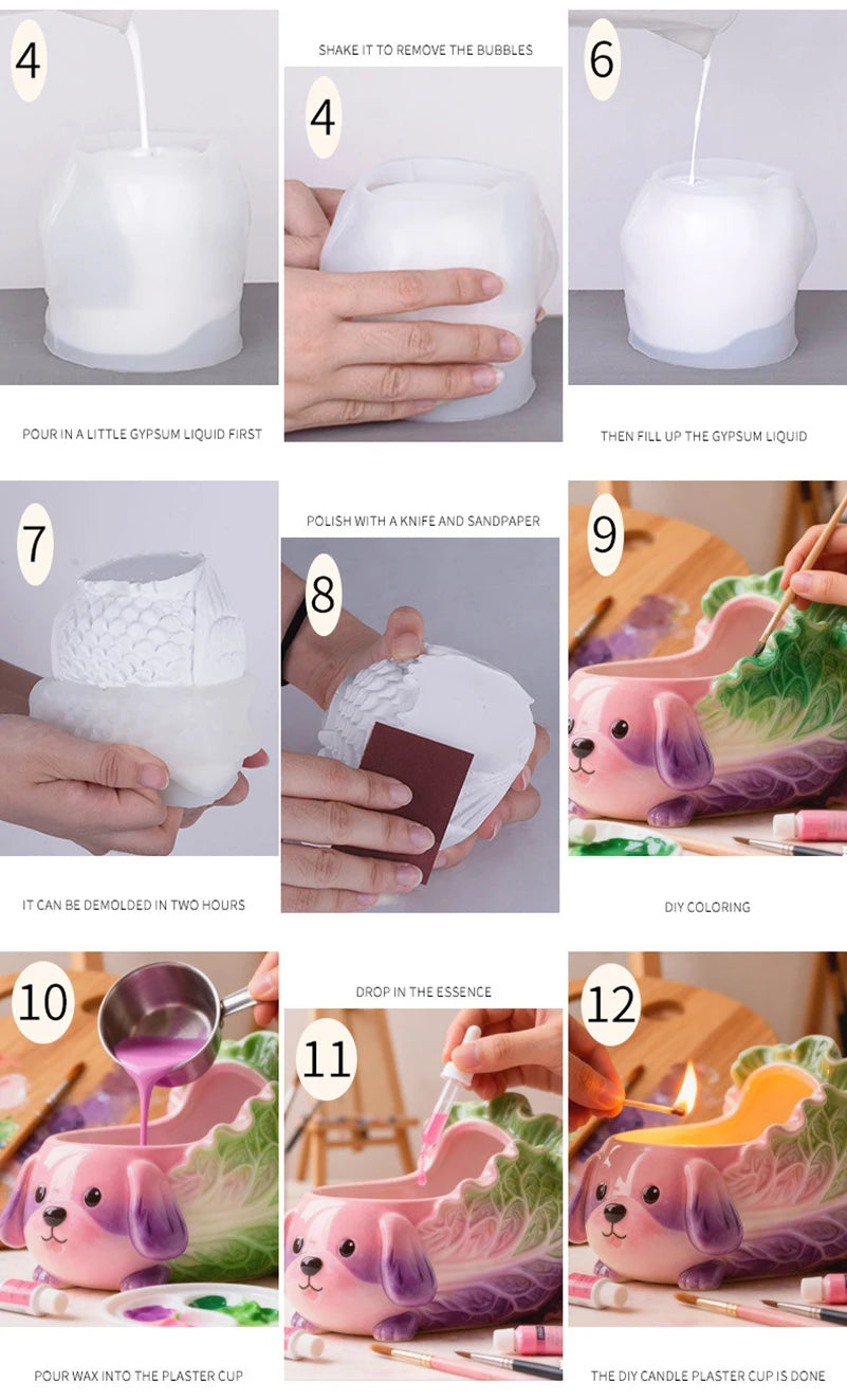 Vase Mold Reusable Aromatic Candle Mold Silicone Mold Diy For Storage Gifts Plaster Crafting Oasis Select
