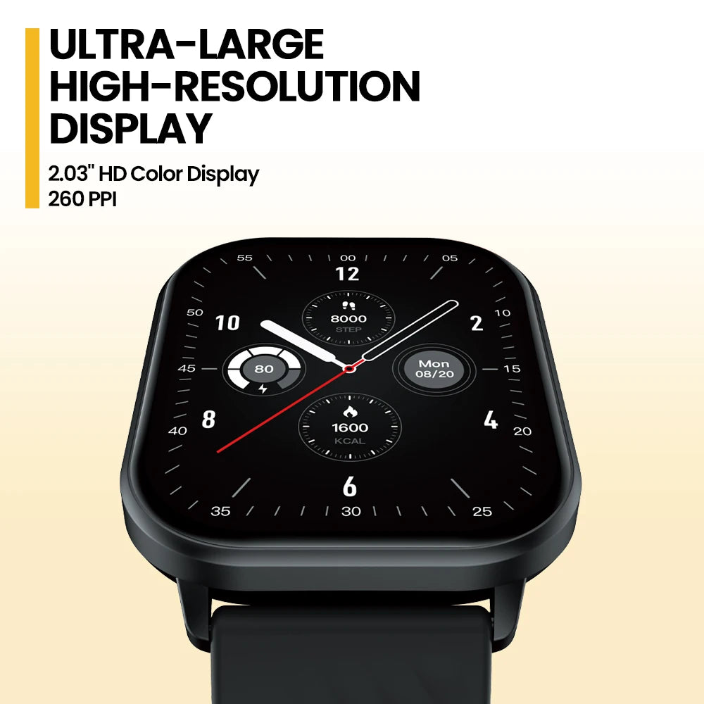 2.03' Smart Watch Men Fitness Tracker Message Push Blue Tooth Call Smartwatch Heart Rate Monitoring Games Sports Voice Assistant Oasis Select