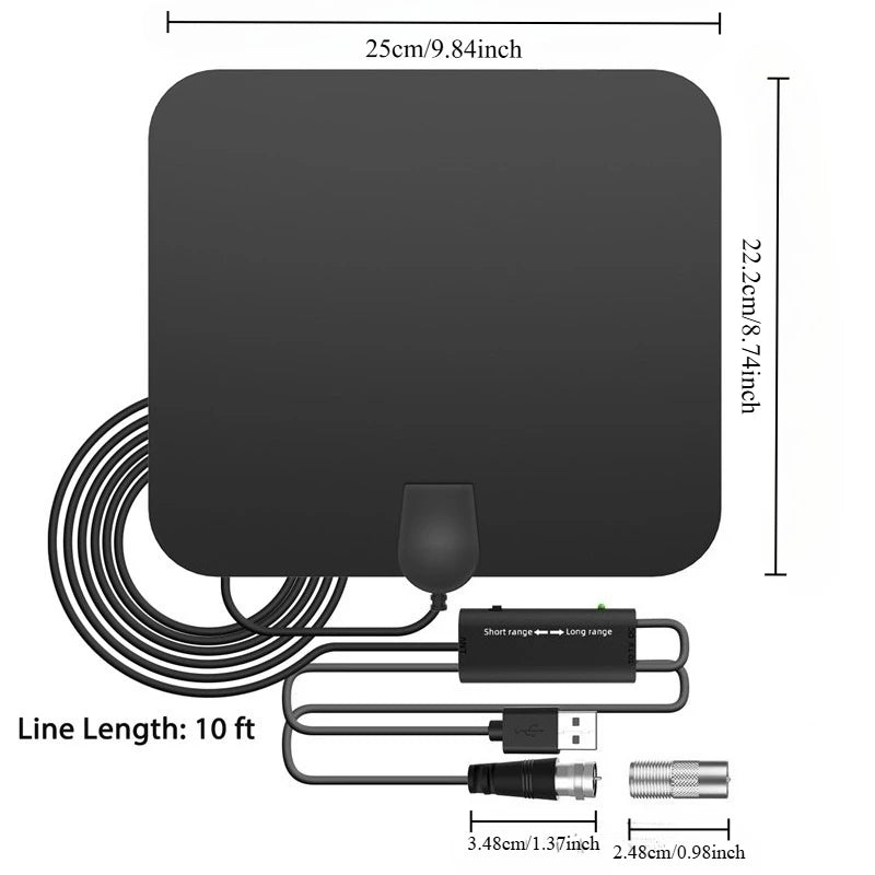 2025 Upgraded HD Digital TV Antenna, Supports 4K 1080P TV Indoor and Outdoor Use - Suitable for Smart TVs Oasis Select