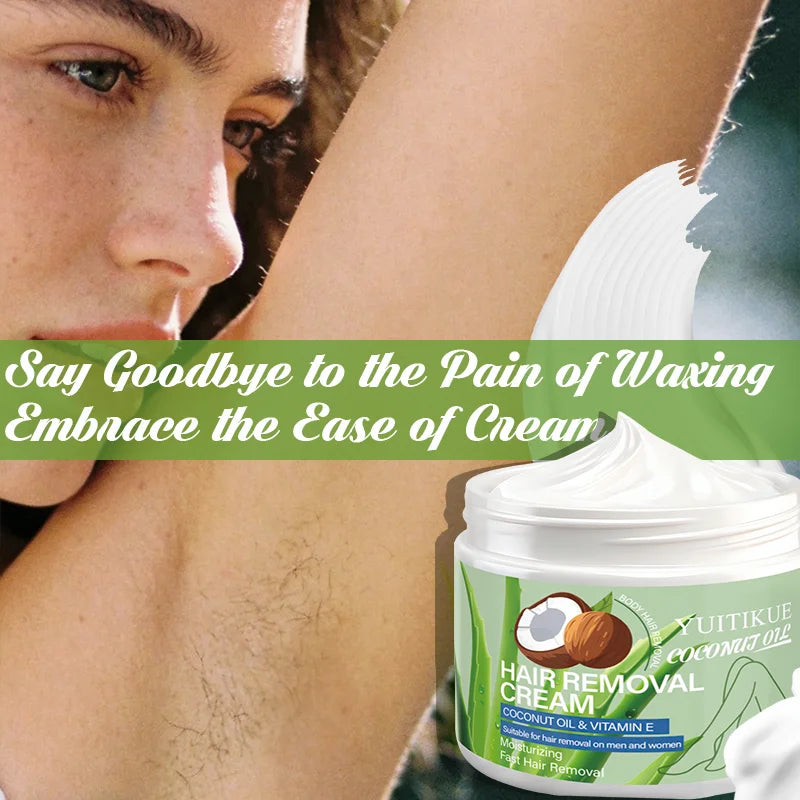 YUITIKUE Hair Removal Cream – Coconut Oil, Sensitive Skin