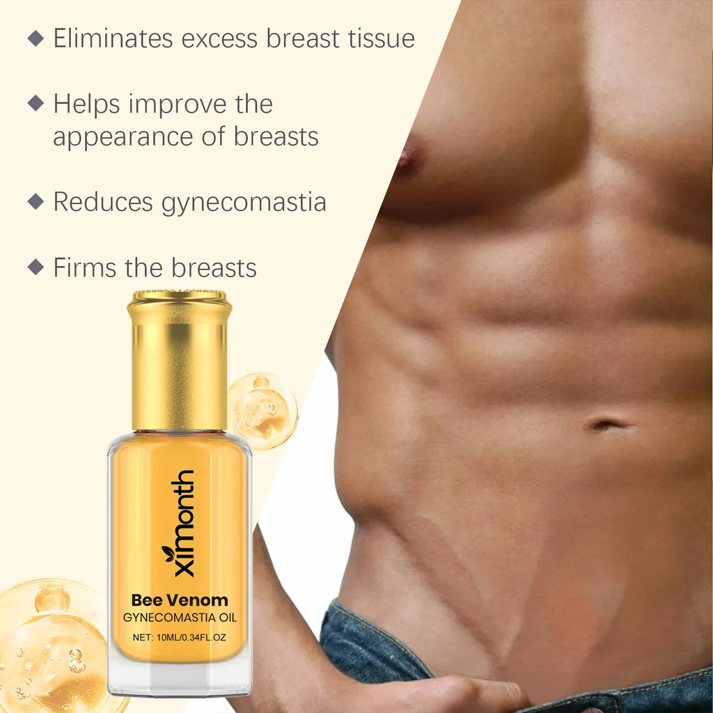Bee Venom Men's Chest Massage Oil Firming Nourishing Care for Chest Contouring Tightening Elasticity Oil Men's Chest Skin Care Oasis Select
