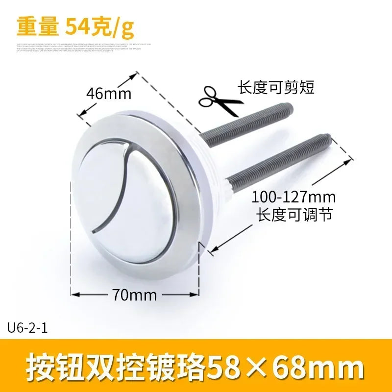1PCS Dual Flush Toilet Tank Button 38mm/48mm/58mm Round shape Closestool Push Buttons Flush Valves Switch Bathroom Accessories Oasis Select H