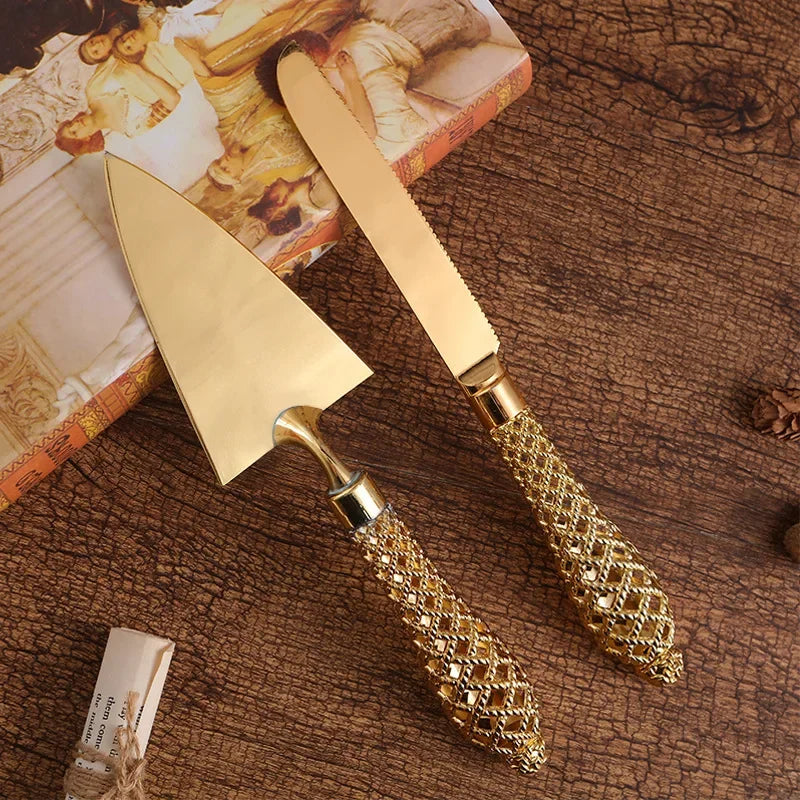 2Pcs Wedding Cake Knife and Shovel Pizza Bread Knife Wedding Supplies Cake Knife Triangle Bread Shovel Baking Tools Oasis Select