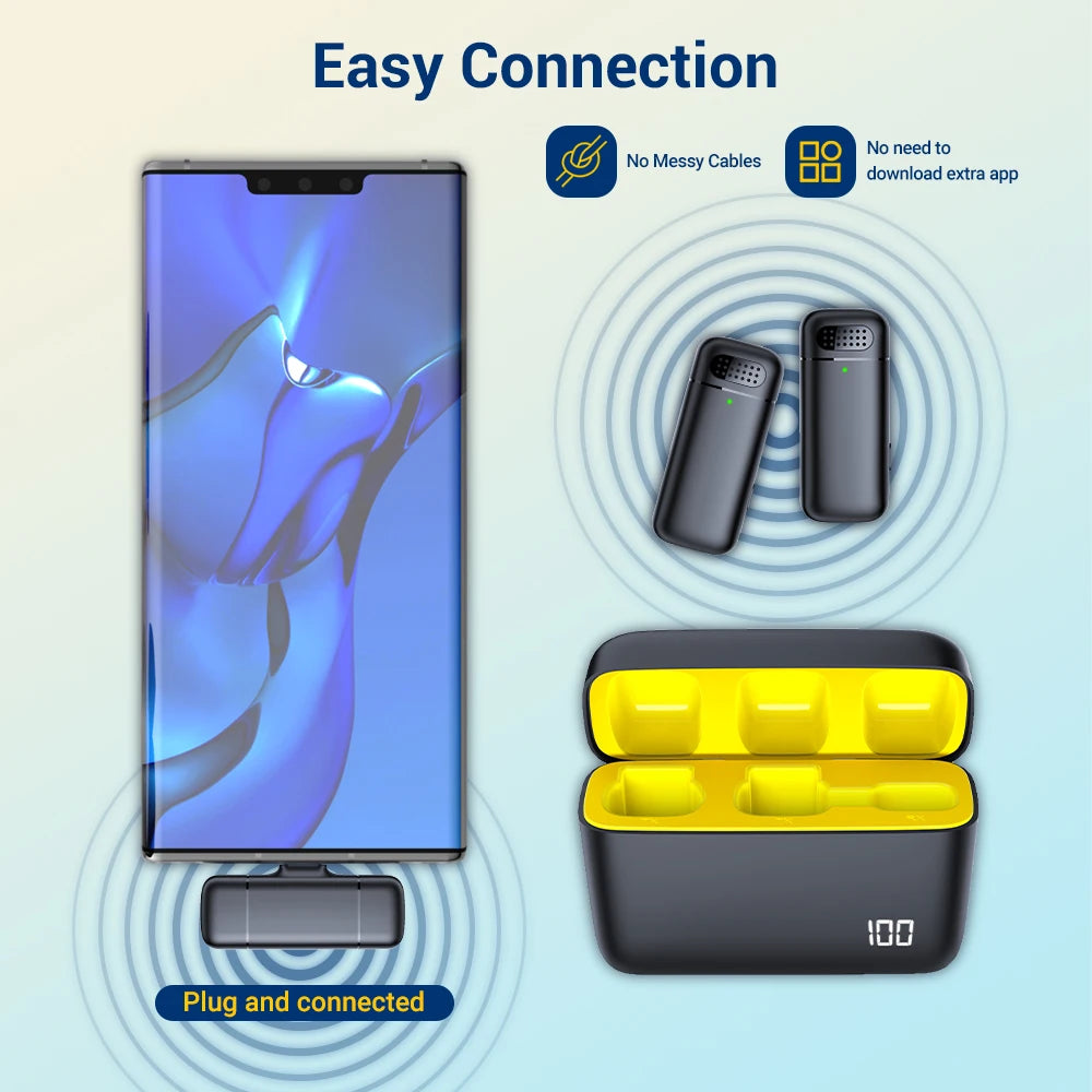 Wireless Dual Lavalier Mic – iPhone Android PC | AyeBeau