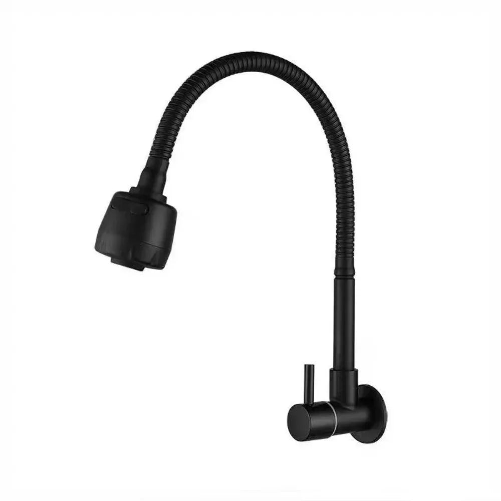 Universal Plastic Kitchen Faucet Rotating Black Single Cold Water Taps Single Handle Flexible Water Tap Nozzle Tap Sink Oasis Select A