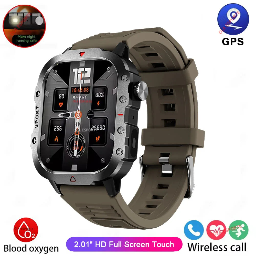 Military Smart Watch 3ATM GPS BT Calls Fitness Tracker HW12