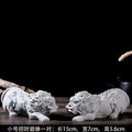 Fine green sand stone cement Zhaocai Pixiu a pair of decoration Chinese home tea room study table decoration desk decoration Oasis Select A 15cm x 7cm x 5.6cm