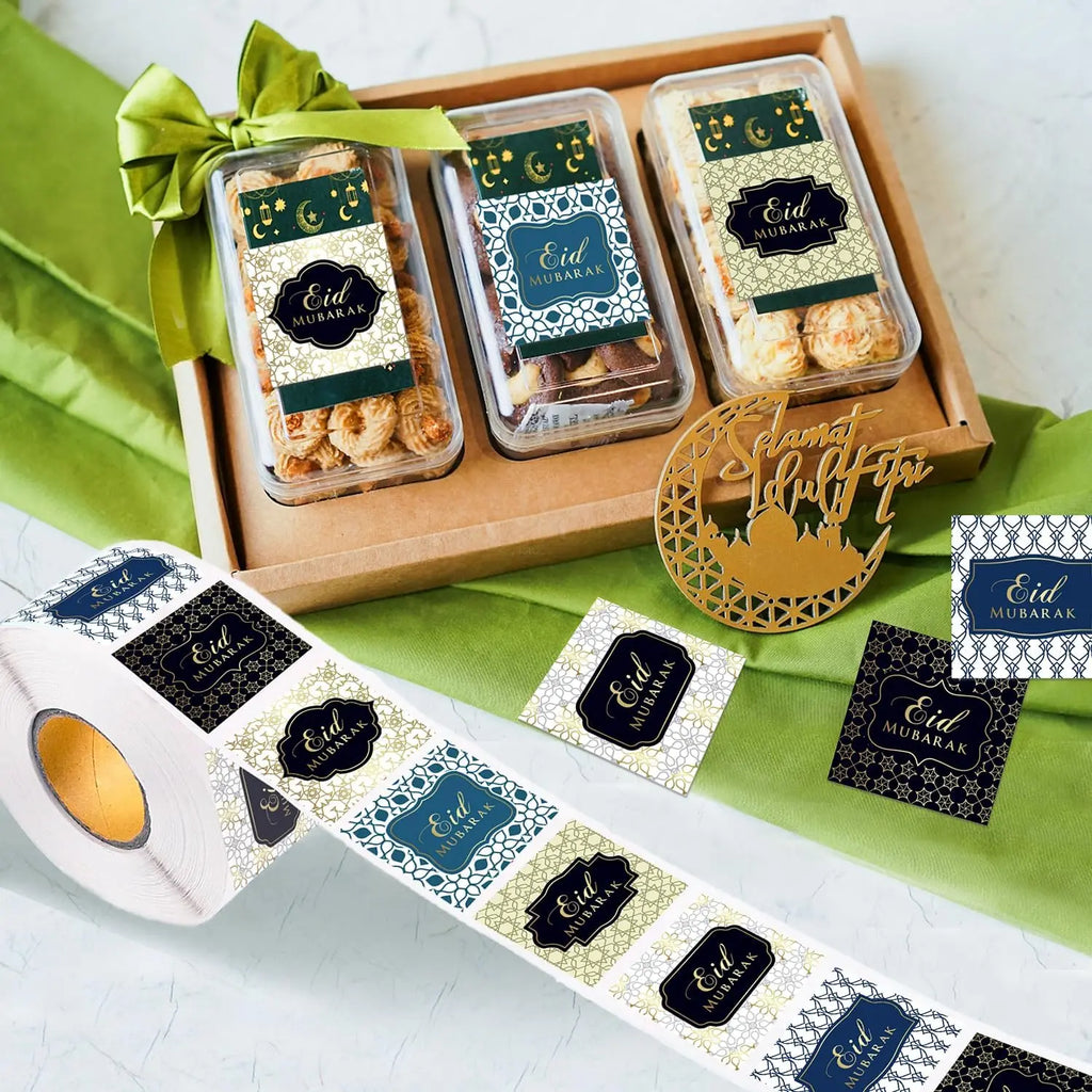 500PCS Eid Mubarak Stickers – Ramadan Self-Adhesive Labels