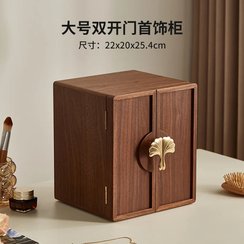 2024 New Large-capacity Wooden Jewelry Box Storage Cabinet New Chinese High-end Gold Jewelry Storage Box Oasis Select A