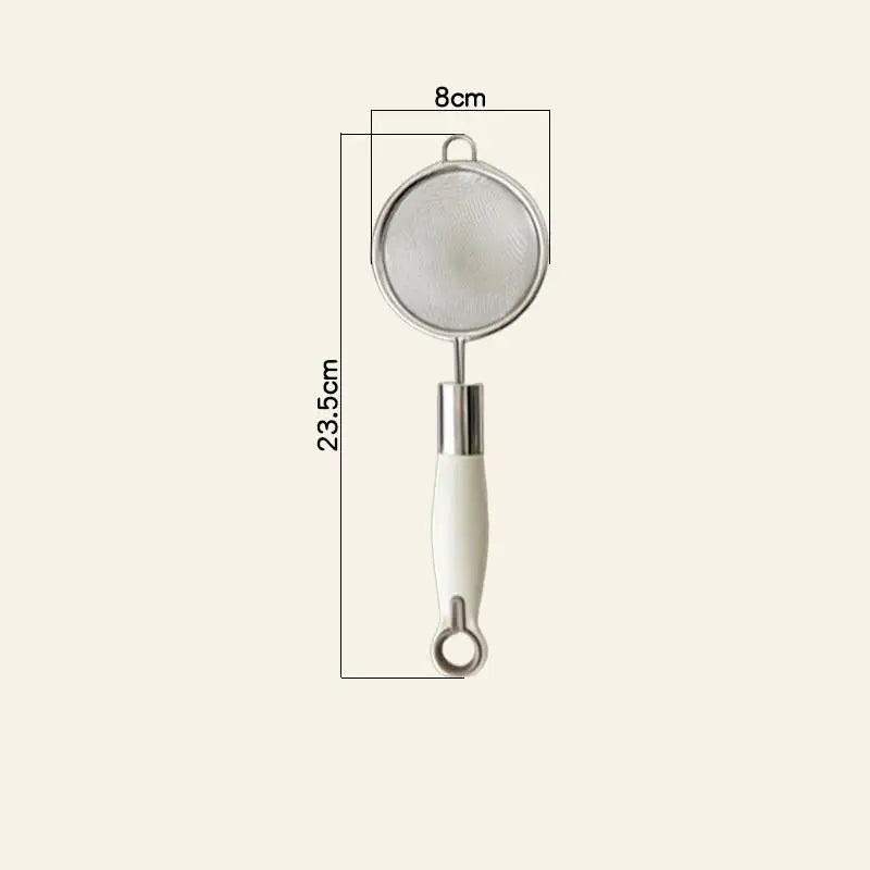 Stainless Steel Mesh Filter Spoon with Plastic Handle Juice Soybean Milk Strainer Flour Sieve Colander Kitchen Baking Utensil Oasis Select M