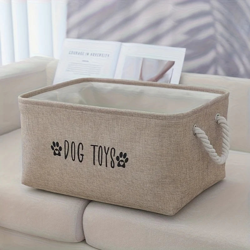 1PC Pet Toy Storage Basket, Woven Polyester Organizer for Dog and Cat Supplies, Clothing, Snacks, Toys Oasis Select