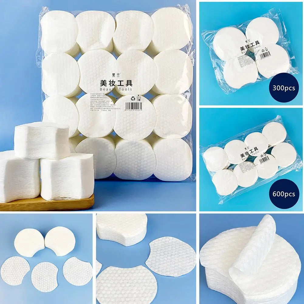 Premium Cotton Rounds for Face (300/600/1200 Count) Certified Organic Hypoallergenic Soft Absorbent for Makeup Beauty Cosmetics Oasis Select