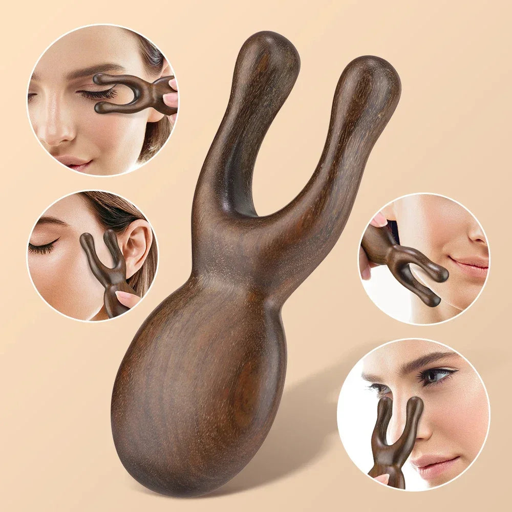 Sandalwood Gua Sha Nose Face Massage Stick – Wooden Tool Facial Massage Tool Oasis Select