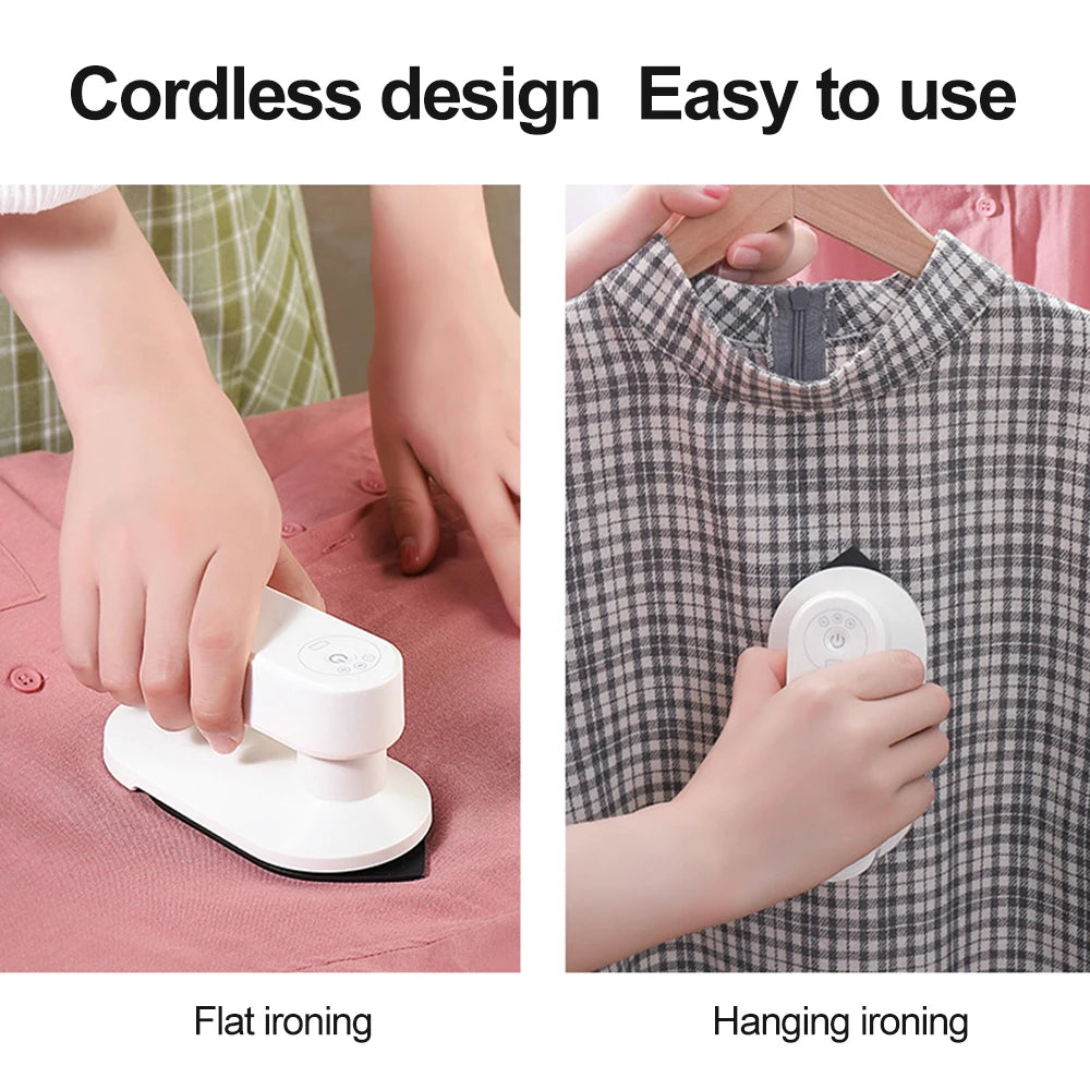 URGGU Cordless Mini Travel Iron – USB Rechargeable, 3 Heat Modes