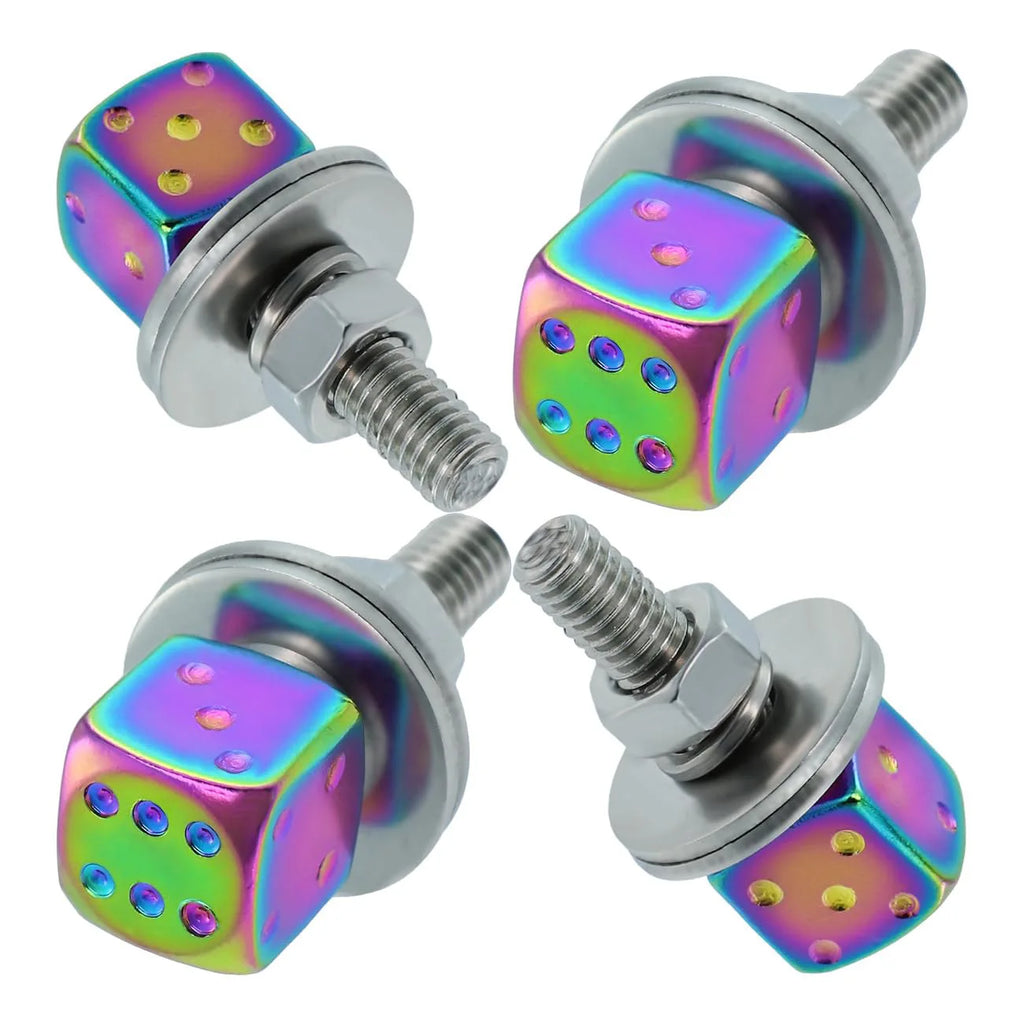 Dice card car license plate screw fastener set car license plate bolt decoration stainless steel aluminum alloy Oasis Select