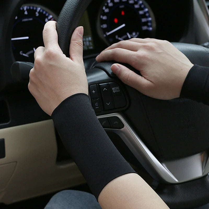 1Pair Elastic Wristband Breathable Summer Ice Silk Cooling Sweat-absorbent Sports Cycling Running Wrist Straps Oasis Select Black 12cm
