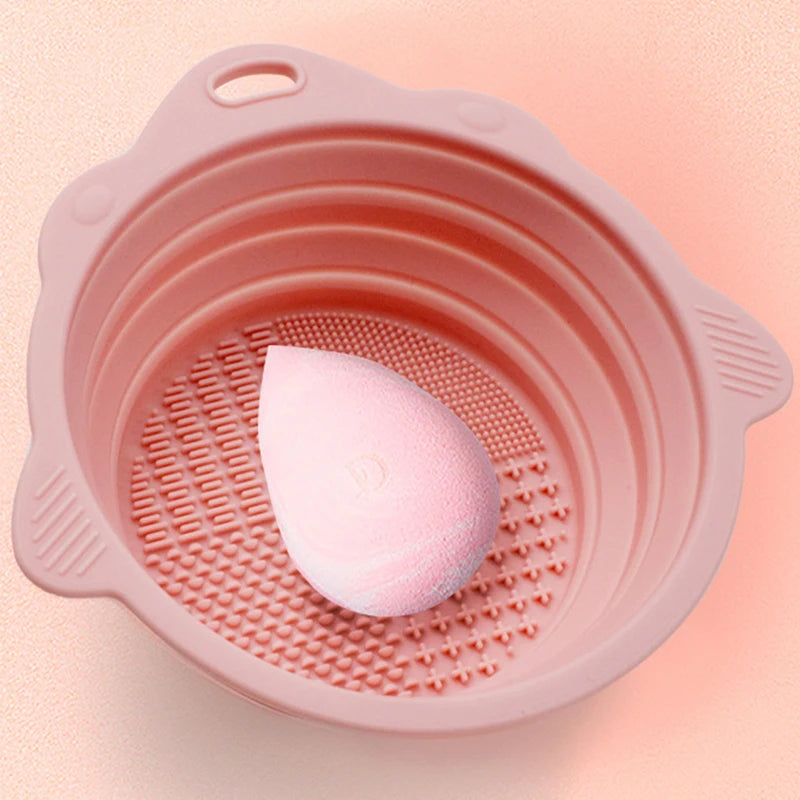 Makeup Brush Cleaner Cleaning Bowl Brush Tool Set Thorough Cleaning Without Hurting Bristles Wet & Dry Powder Puff Dry Cleaner Oasis Select