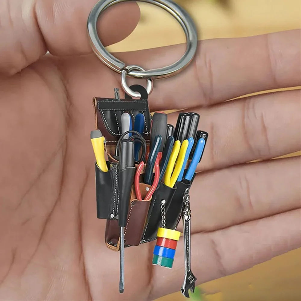 50PCS Acrylic Keychain Unique Electrician Tool Keyring Electrician Tool Bag Hanging Pendant Decoration Bag Accessories Gift Oasis Select