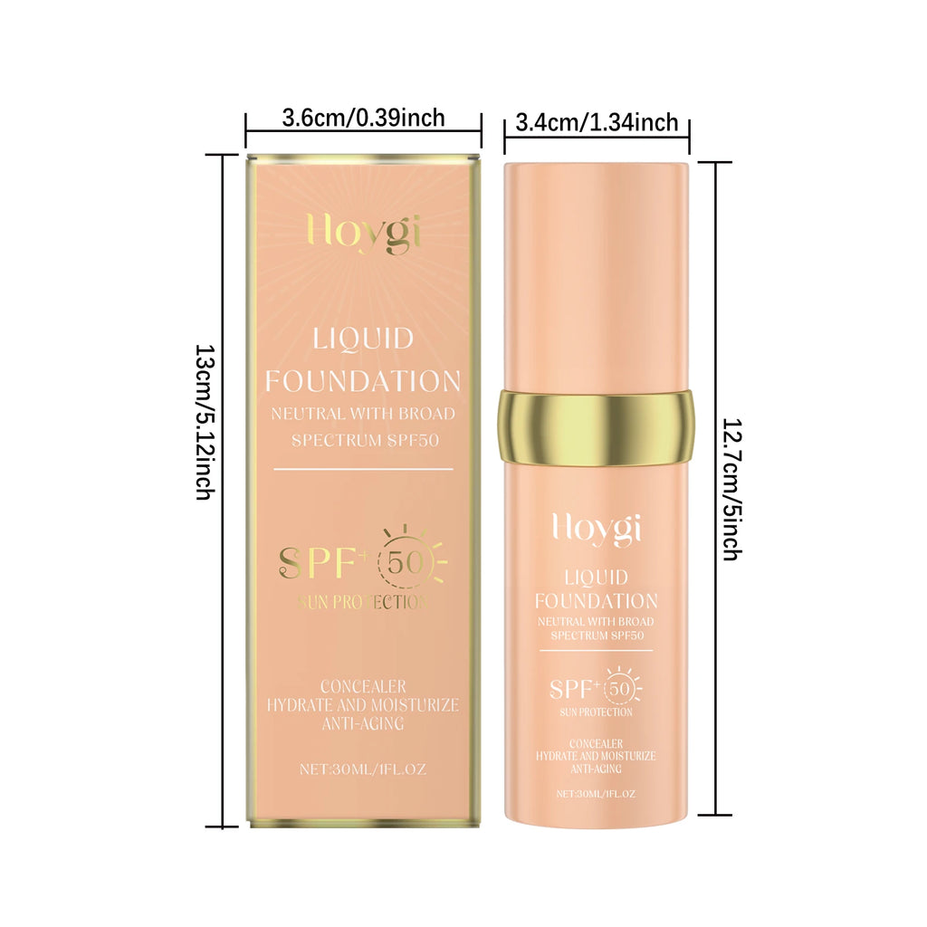 Liquid Face Foundation Spf 50 Temperature Change High Coverage Makeup Base Waterproof Hydrating Foundation Cosmetics Makeup Oasis Select