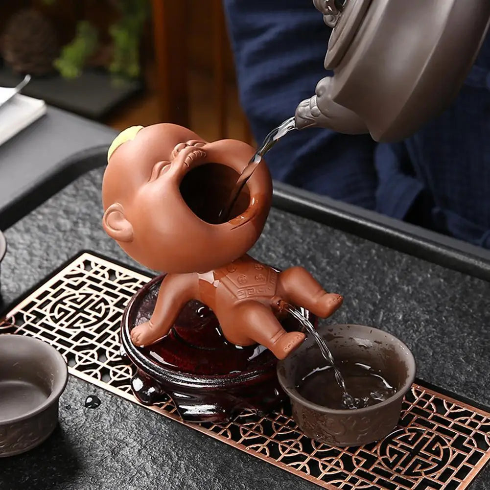 Creative Purple Clay Urinating Boy Tea Pet Fun Peeing Doll Multifunctional Home Tea Tray Kung Fu Tea Set Unique Gift Decor Oasis Select