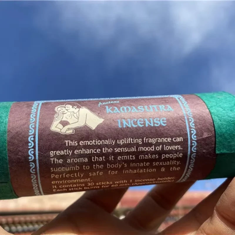 30PC Nepal Handmade Incense Sticks Ancient Tibetan Fragrance Colored Short Tube Thick Thread Incense Cedar Palo Santo White Sage Oasis Select kama
