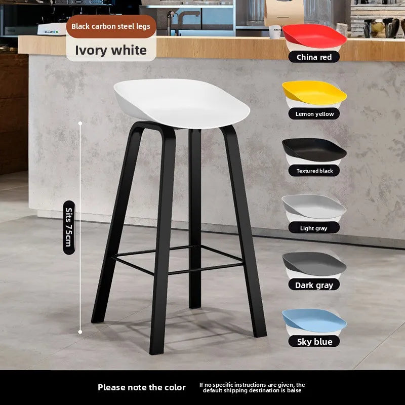 Nordic Bar Chair Modern Simple Bar Chair Wrought Iron Fashion Creative Restaurant High Stool Household Stool Front Desk Chair Oasis Select