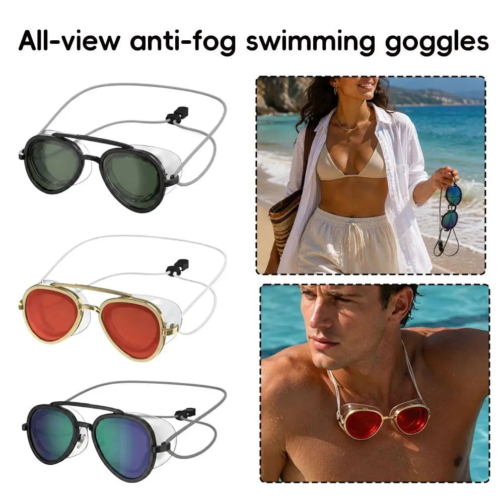 180° Anti-Fog Swimming Goggles – UV Protection Wide Vision