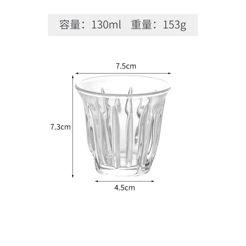 90-200ML Glass Coffee Cup Espresso Mug Art Striped Anti-scald Mocha Juice Cocktails Coffee Mugs for Latte Cappuccino Tea Cafe Oasis Select 130ml