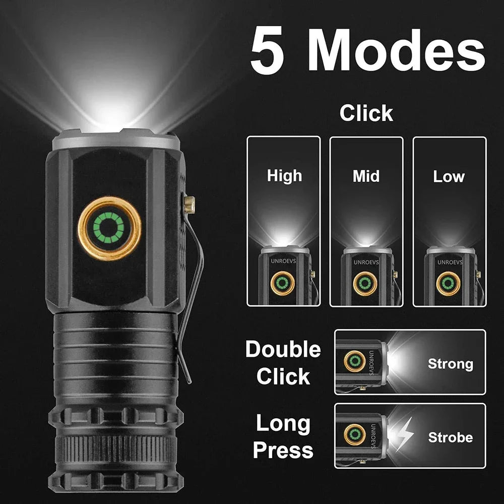 Portable Rechargeable Zoom LED Flashlight XP-G Q5 Mini Flash Light Torch Lantern 3 Lighting Modes Camping lamp Oasis Select