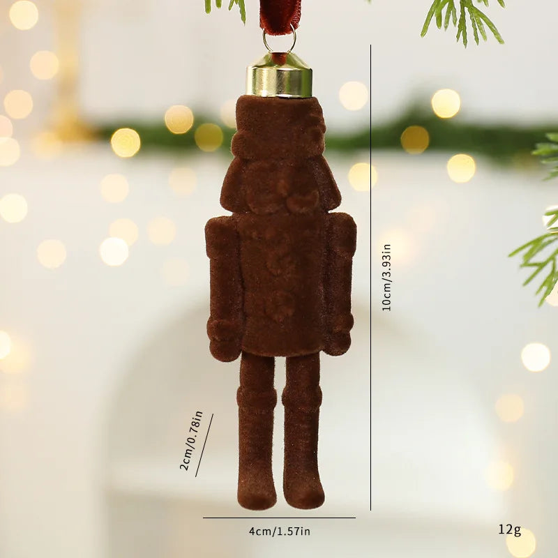 Flocked Nutcracker Soldier Christmas Tree Ornament | Holiday