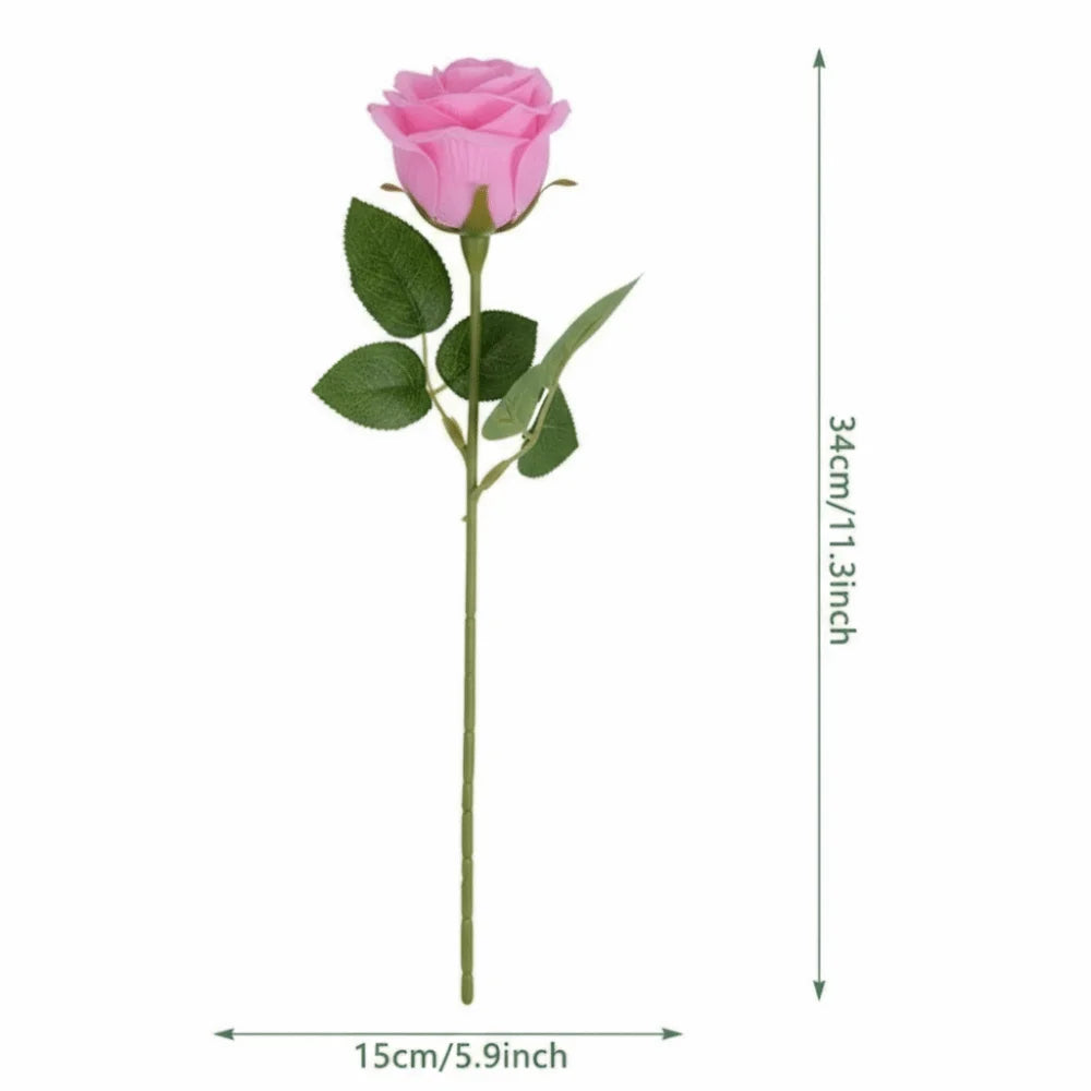 Silk Rose Artificial Bouquet | Realistic Faux Flower Stem Décor