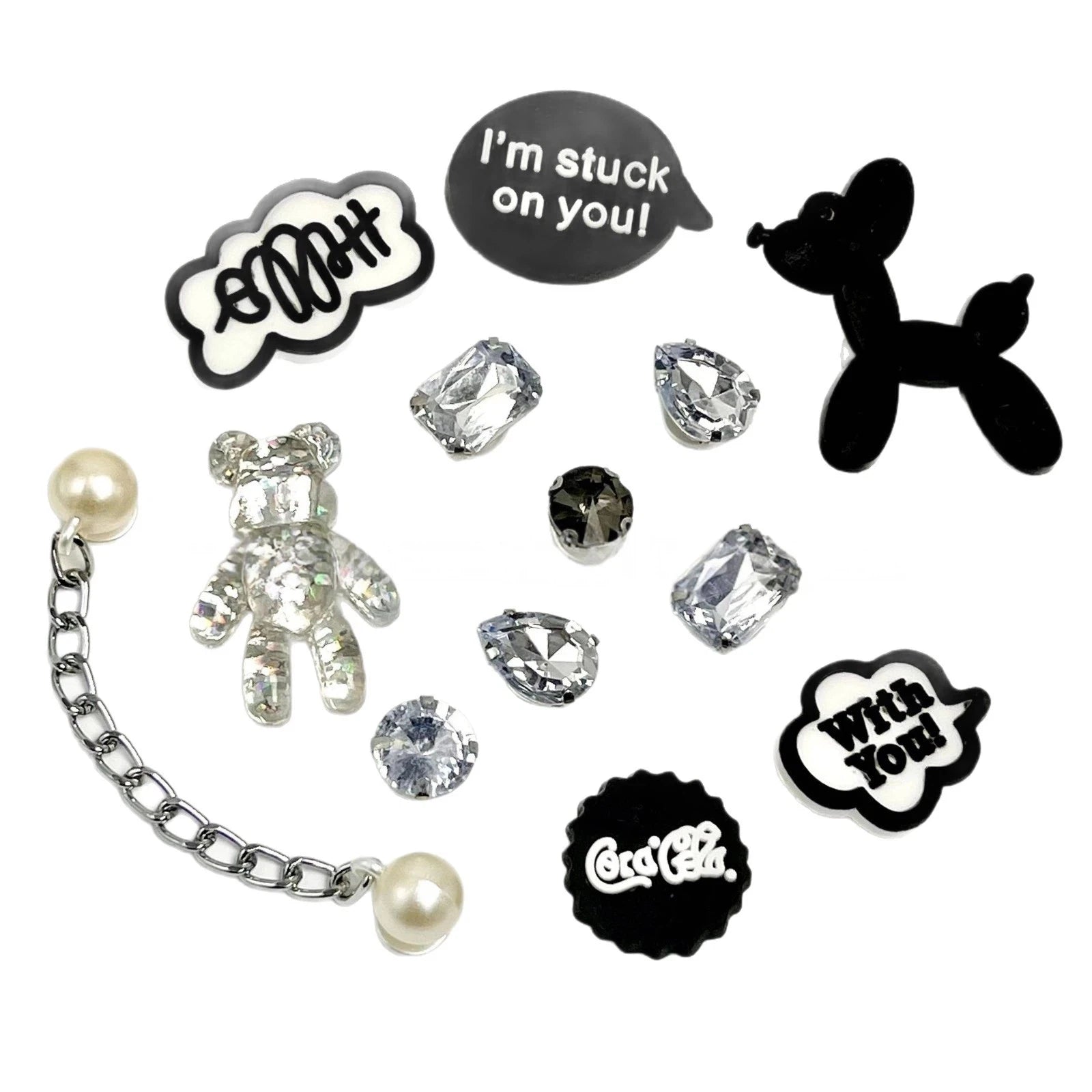 Fashionable shoe accessory set, with a shoe chain clasp, removable, suitable for sandals and flip-flops. Oasis Select CJ-182
