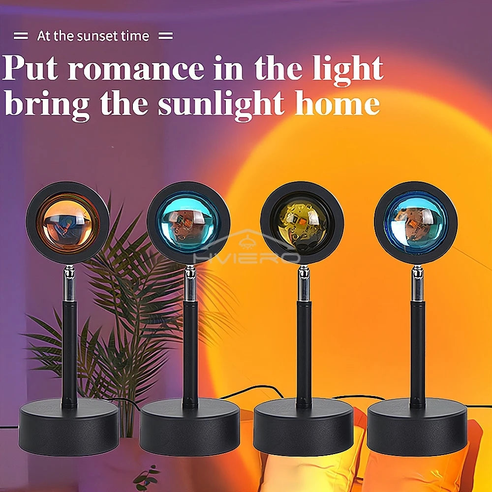 Sunset Rainbow LED Projector Lamp | USB Night Light for Home Decor