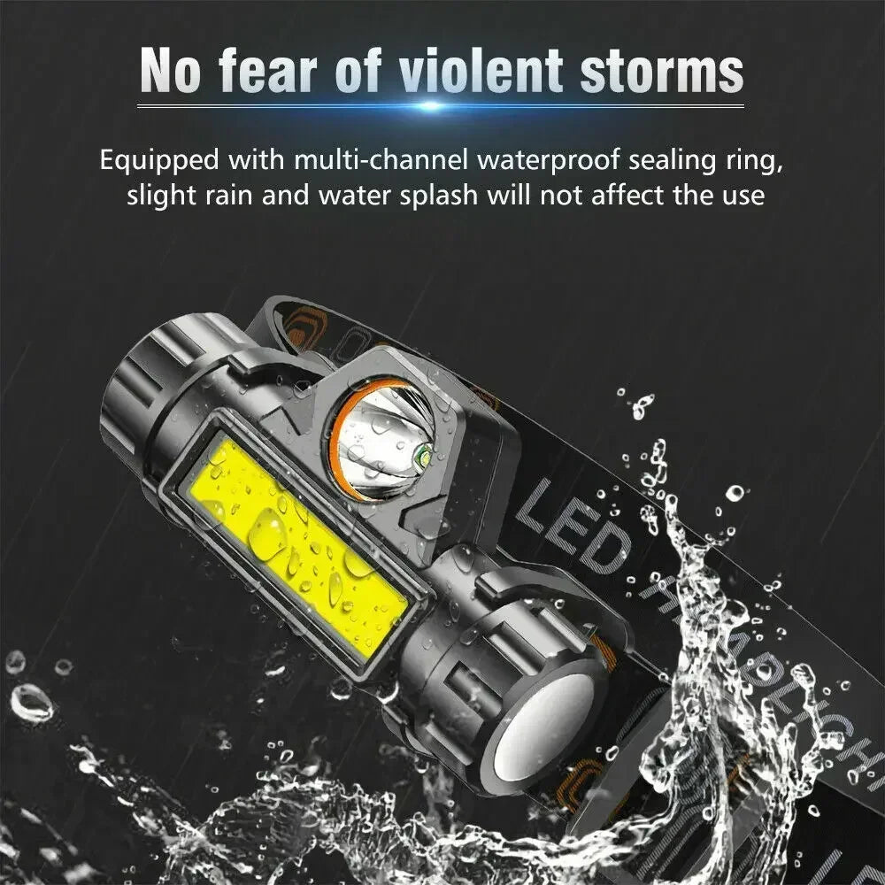ZHIYU COB LED Rechargeable Headlamp – Magnetic, IPX4, 300 Lumens