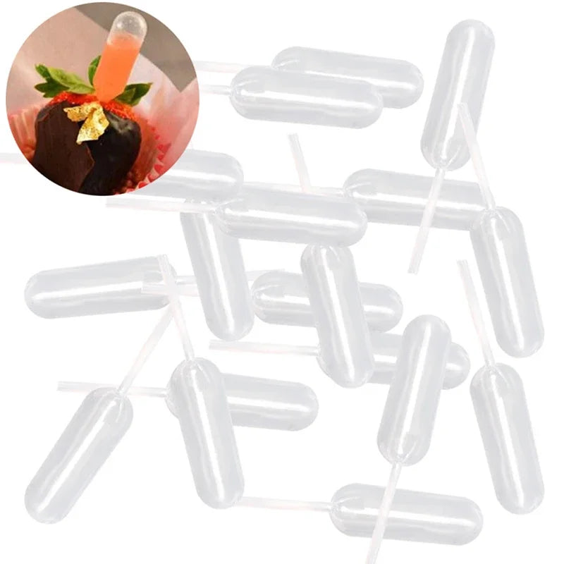 50Pcs Transparent Disposable Straw 4ml for Ice Cream Jelly Milkshake Food Packaging Party Supplies Droppers Oasis Select