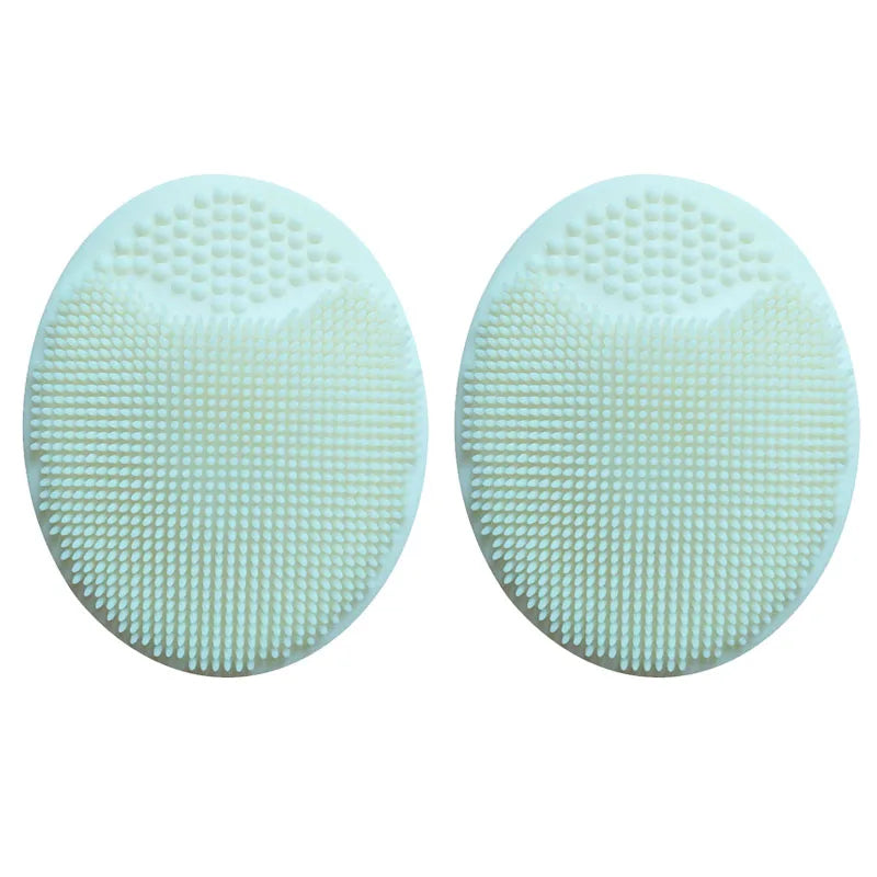 1/2pcs Shampoo Brush for Baby Infant Bathing Soft Silicone Boys Kids Shower Brush Head Hair Washing Massage Brushes Wipe Comb Oasis Select beige-2pcs