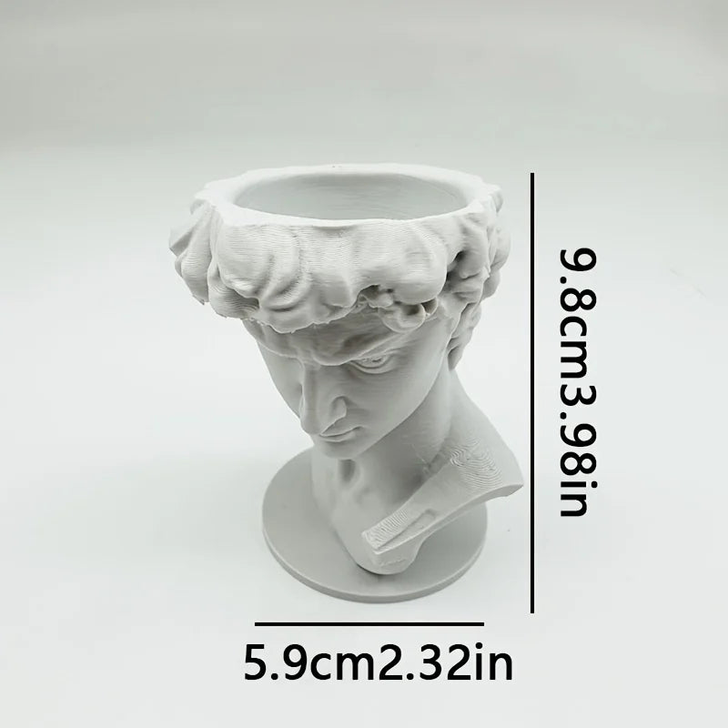 Mini David Sculpture PLA Plastic Figurine Dual-purpose Egg Cup Creative Desktop Ornament Art Statue for Home Decor Holiday Gift Oasis Select