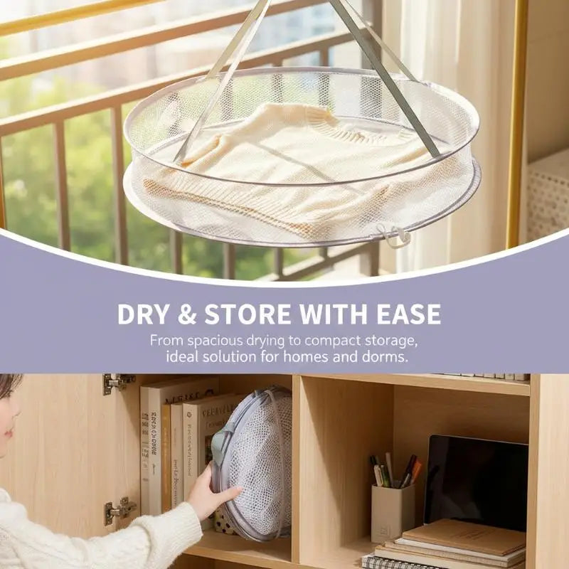 1/2 Layer Home Foldable Mesh Clothes Basket Clothes Net Sweater Anti Deformation Flat Clothes Basket Socks Underwear Tool Oasis Select