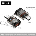 USB-A to Type-C Adapter – 120W Fast Charging & 10Gbps USB-C Adapter Oasis Select Black-Type C to USB