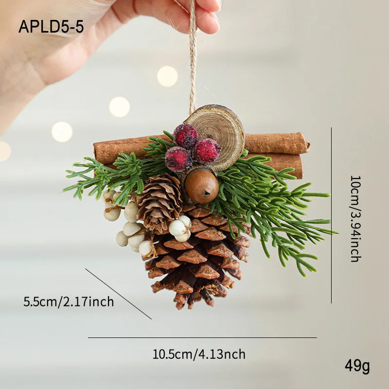 Christmas Bells Antlers Bows Pinecone Bells Mixed Pendants Christmas Tree Window Display Car Hanging Decorations Oasis Select pine cone