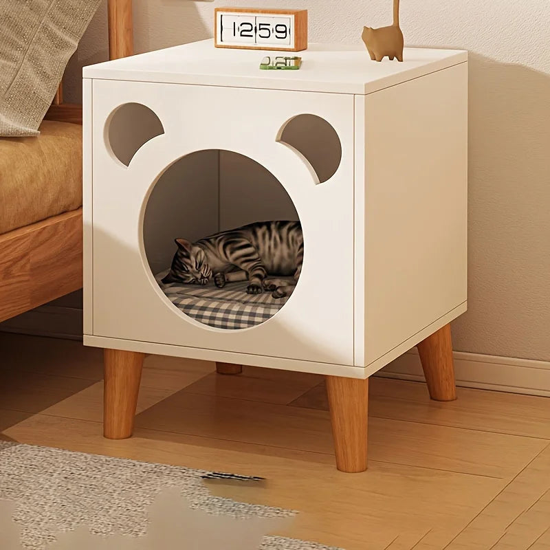 Wooden Cat Nest Bedside Tables Multi Functional Cat Nest Four Season Simple Storage Locker Nightstands Bedroom Furniture Oasis Select