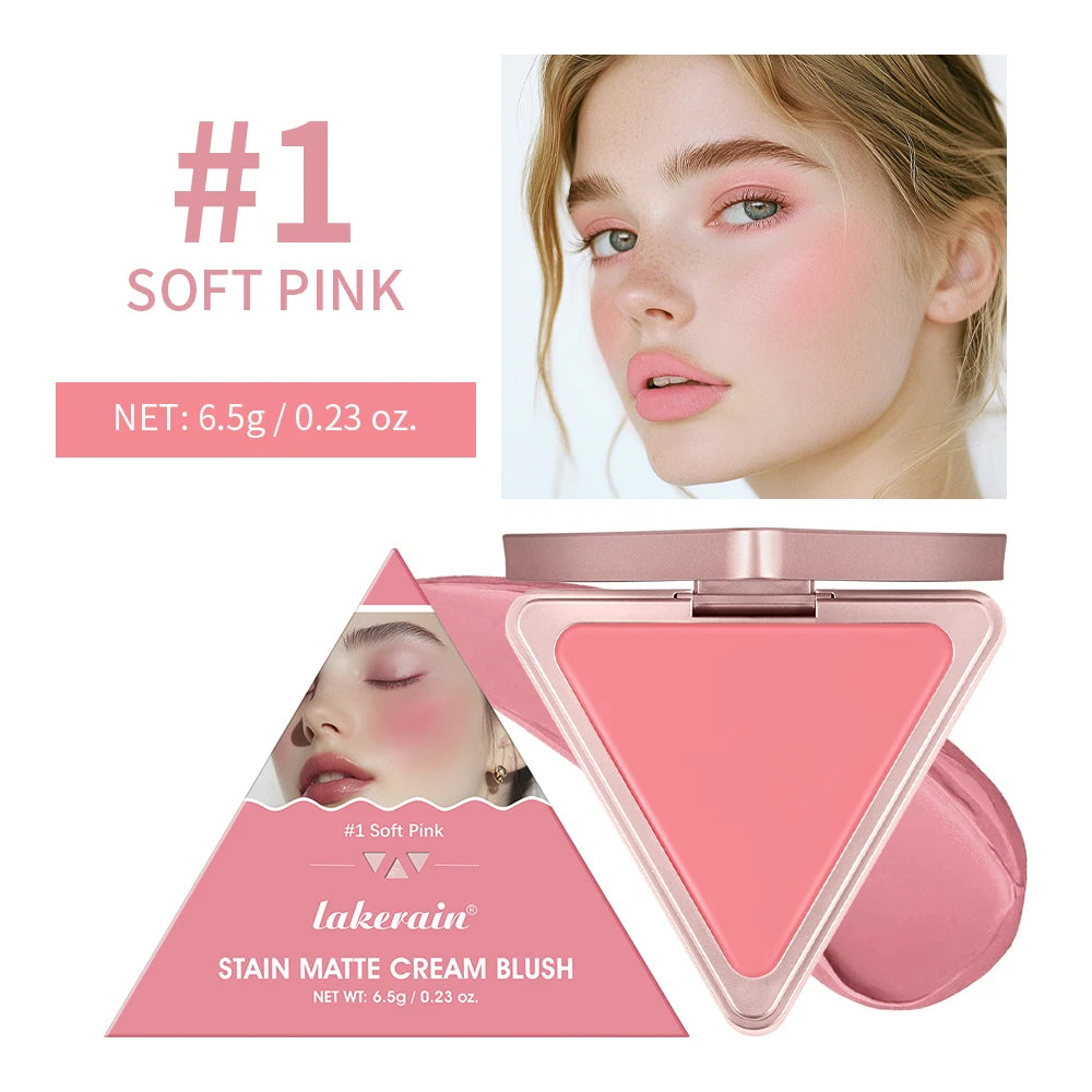 Higher Standard Satin Matte Cream Blush Long-Lasting Makeup Blush Brightening Low Saturation Shrinking and Expanding Natural Oasis Select 1 soft pink