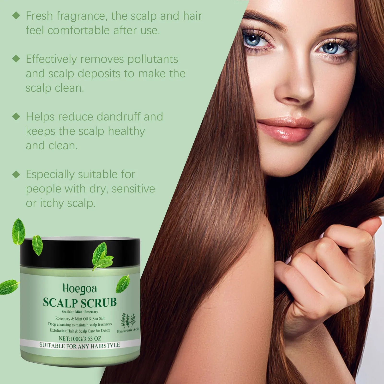 Rosemary Scalp Cleansing Scrub Refreshing Oil Control Strengthens Hair Root Deep Nourishing Reduce D-andruff Dense Hair Shampoo Oasis Select
