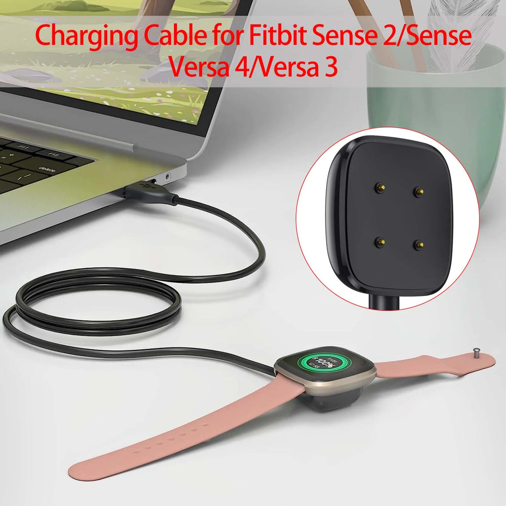 Charger for Fitbit Versa 4 / Sense/Versa 3 / Sense 2 Replacement Smart Watch Charger Dock Stand Charging Cable Oasis Select