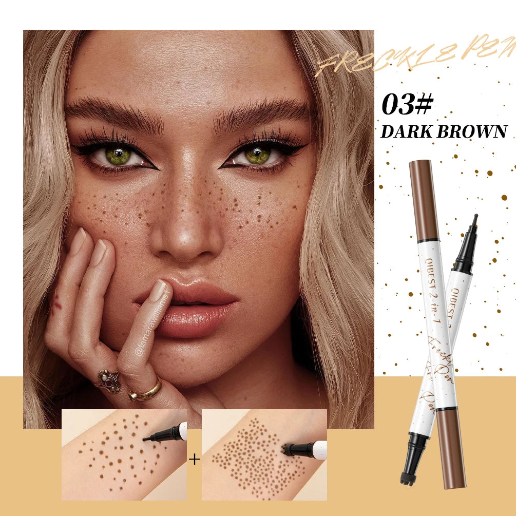 QIBEST 2-in-1 Freckle Stamp Pen – Waterproof Natural Look