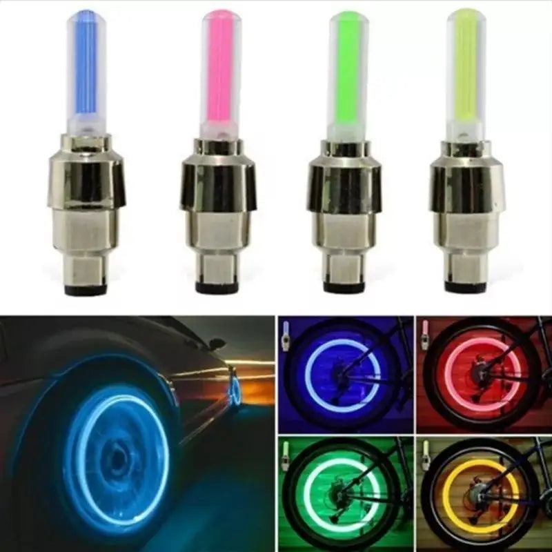 LED Wheel Tire Light Bicycle Valve Light Mountain Bicycle Tyre Air Nozzle Modified Decor Light Safety Warnings For Night Cycling Oasis Select