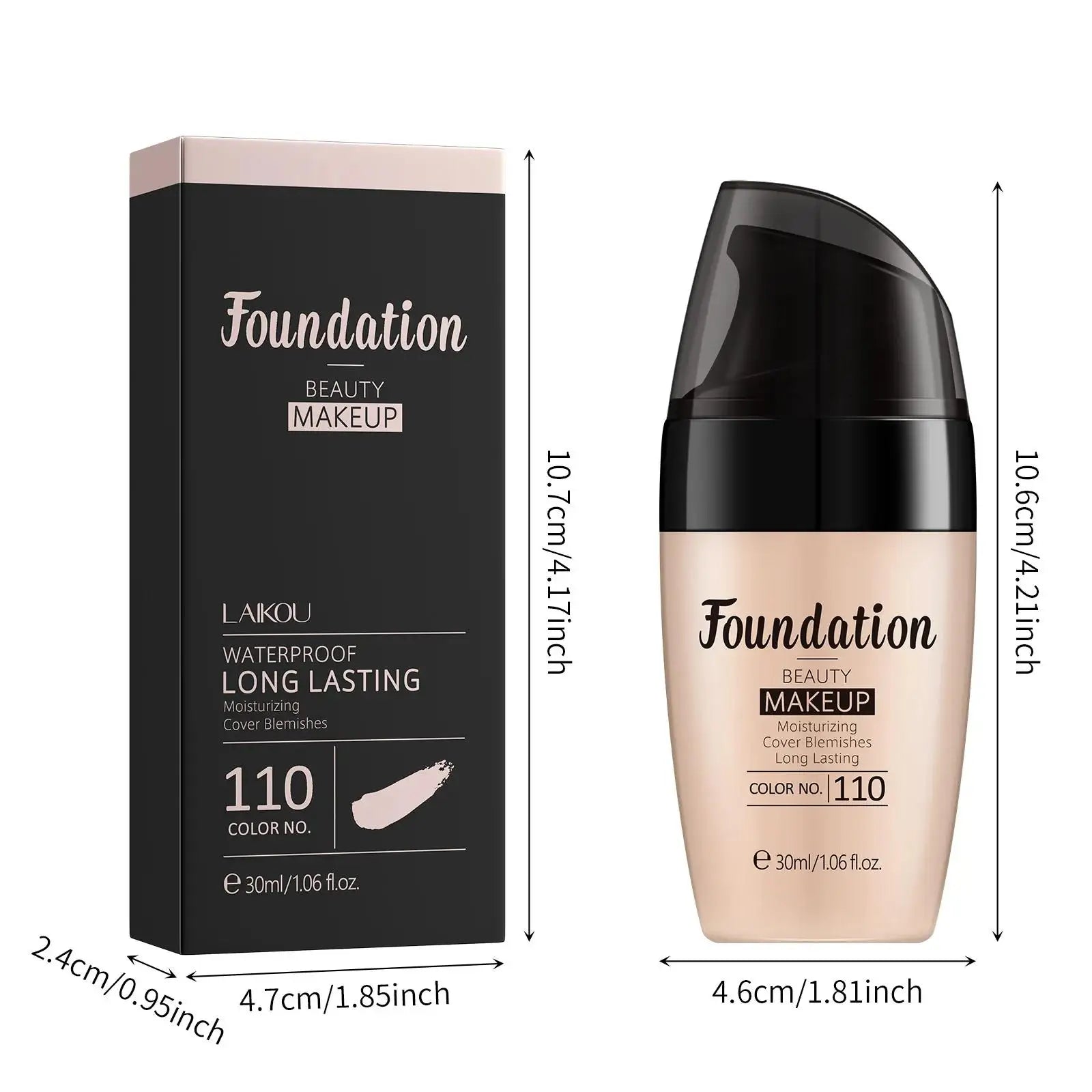 LAIKOU Matte Liquid Foundation – Oil Free, Waterproof, Long Lasting