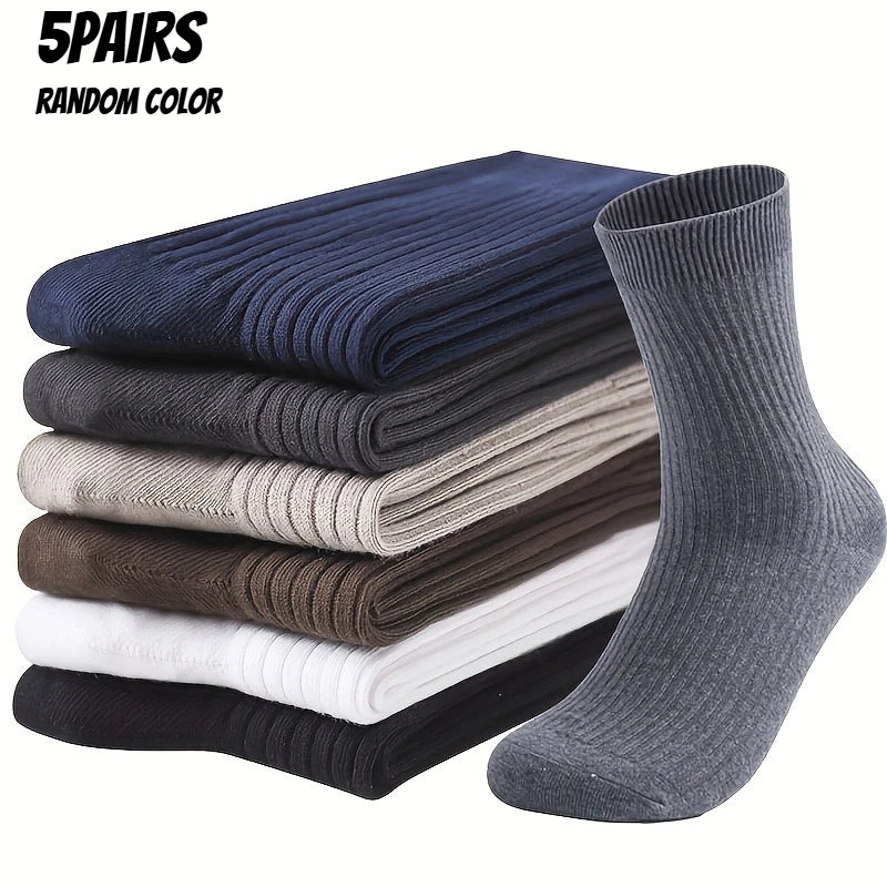 Men's Socks 5-Pair Set - Breathable and Soft, Suitable for All Seasons, Suitable for Casual Sports, Business Dress Oasis Select