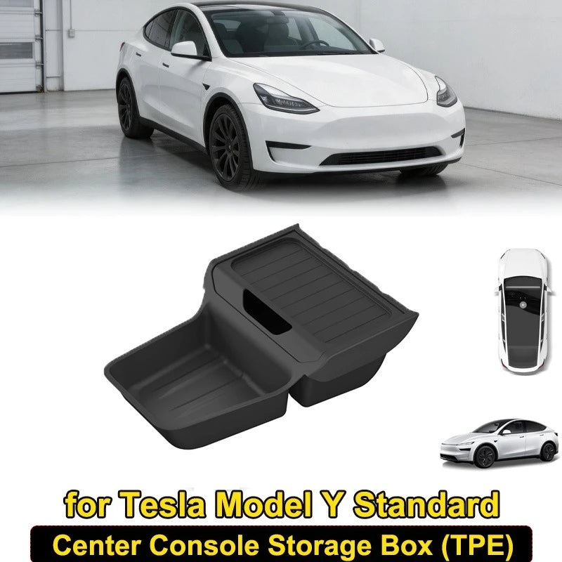 Non-Slip TPE For Tesla Model Y Standard Version 2025 Lower Center Console Storage Organizer Insert Tray Interior Accessories Oasis Select